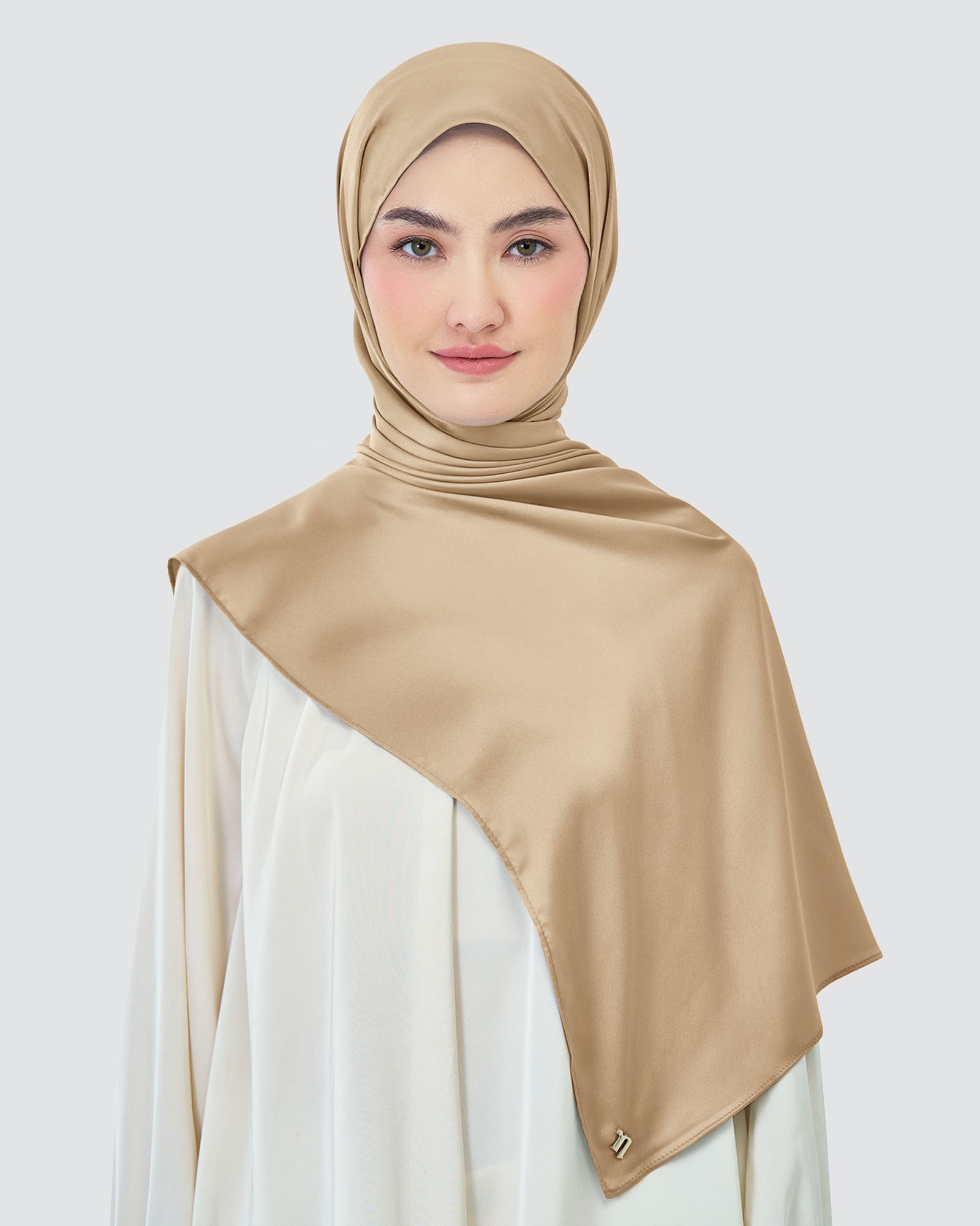 AMAYA SATIN SHAWL - BRUSH