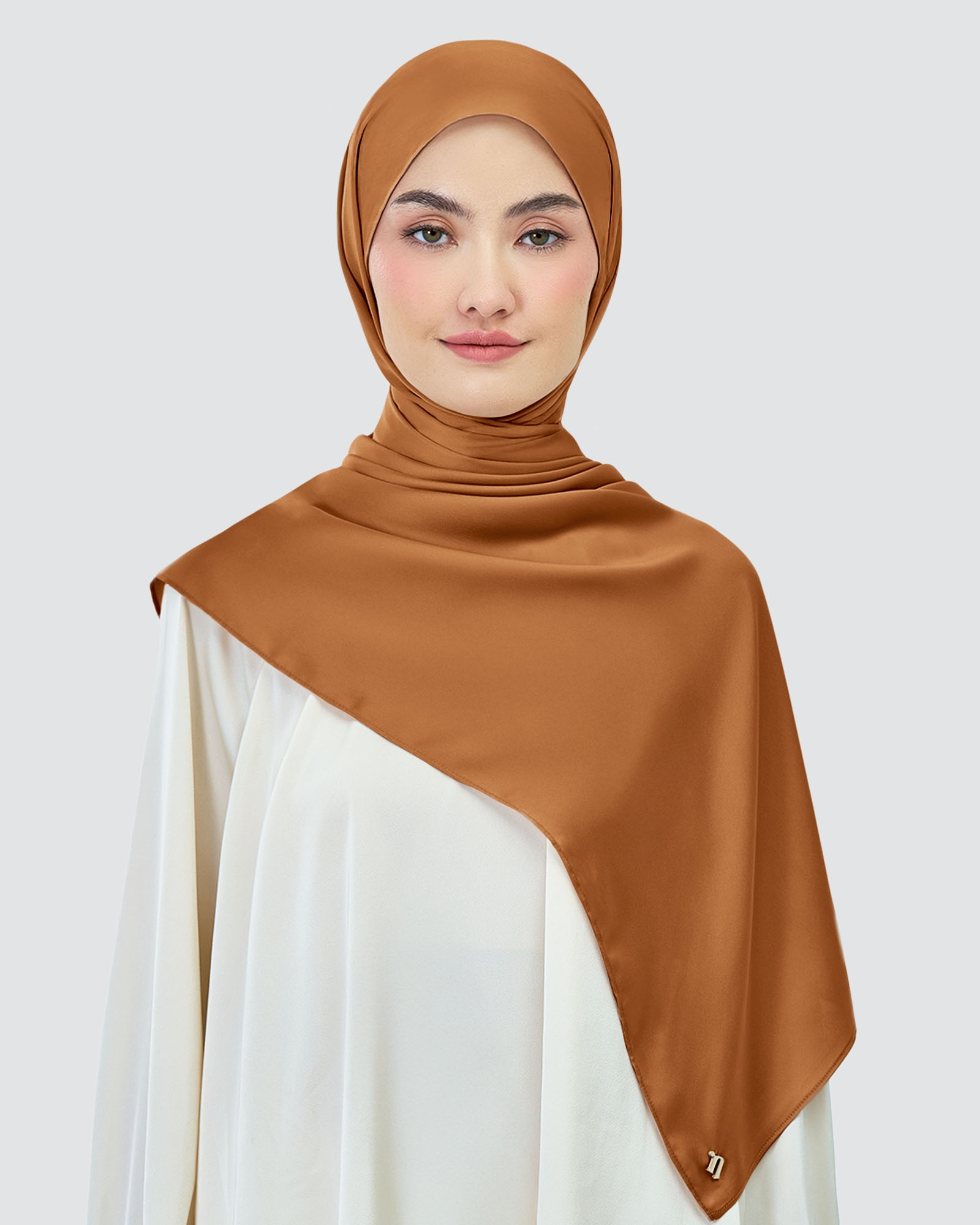 AMAYA SATIN SHAWL - GLAZED GINGER