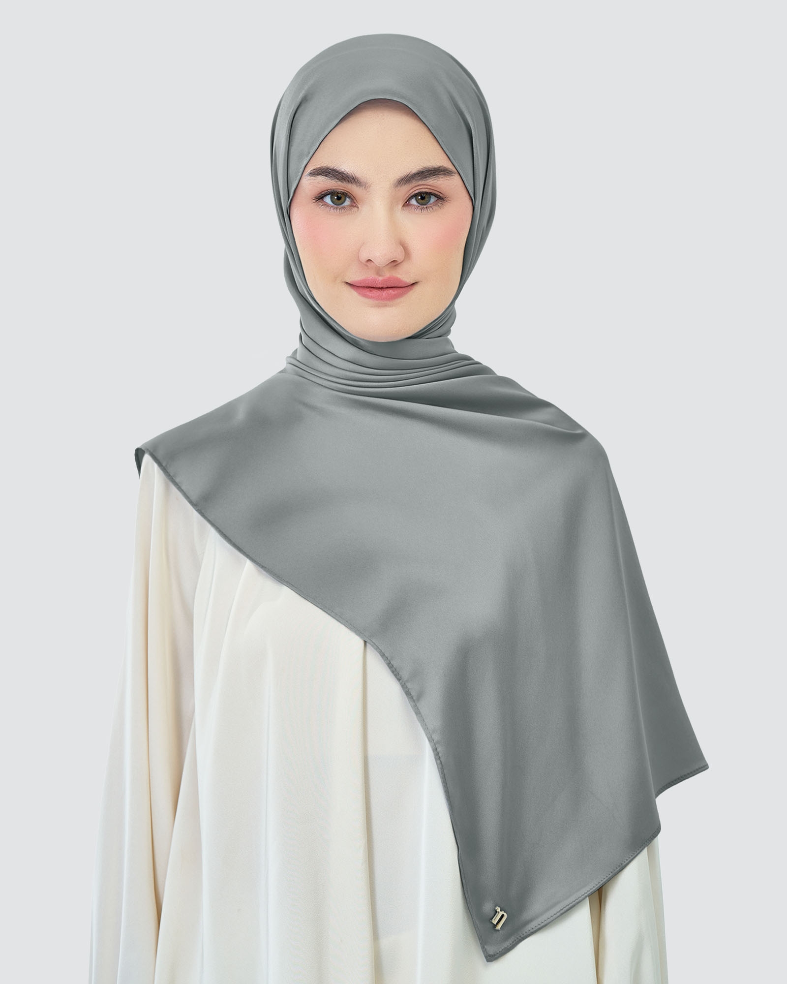 AMAYA SATIN SHAWL - SILVER FILIGREE
