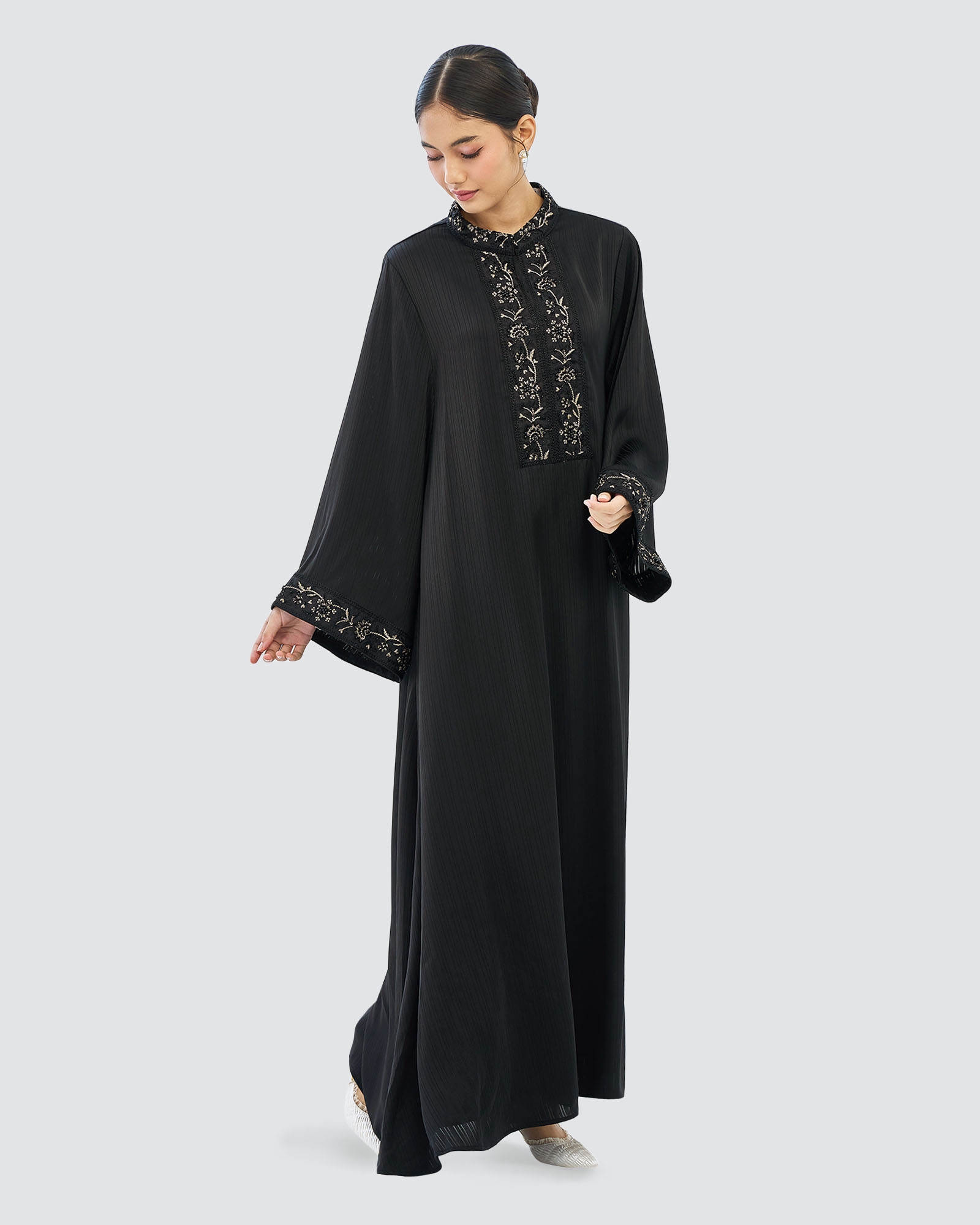 AMINA SATIN ABAYA AND SHAWL