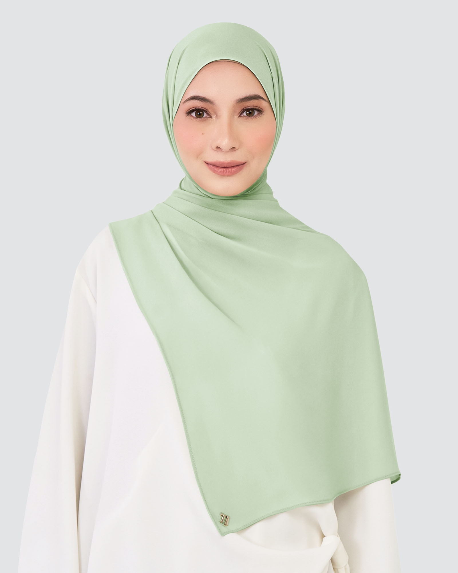 CHIFFON SHAWL - AQUA GRAY