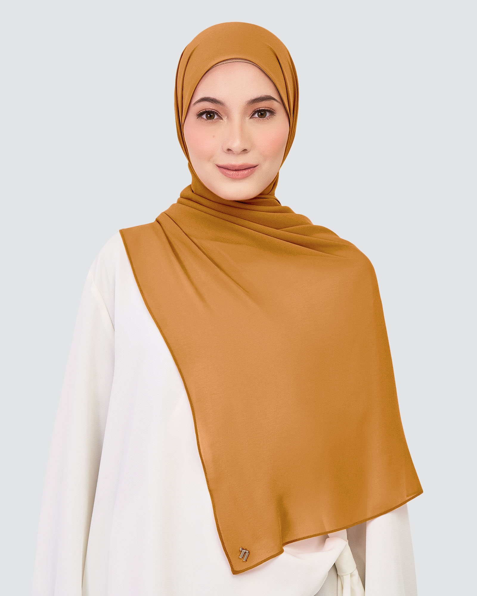 CHIFFON SHAWL - BROWN SUGAR