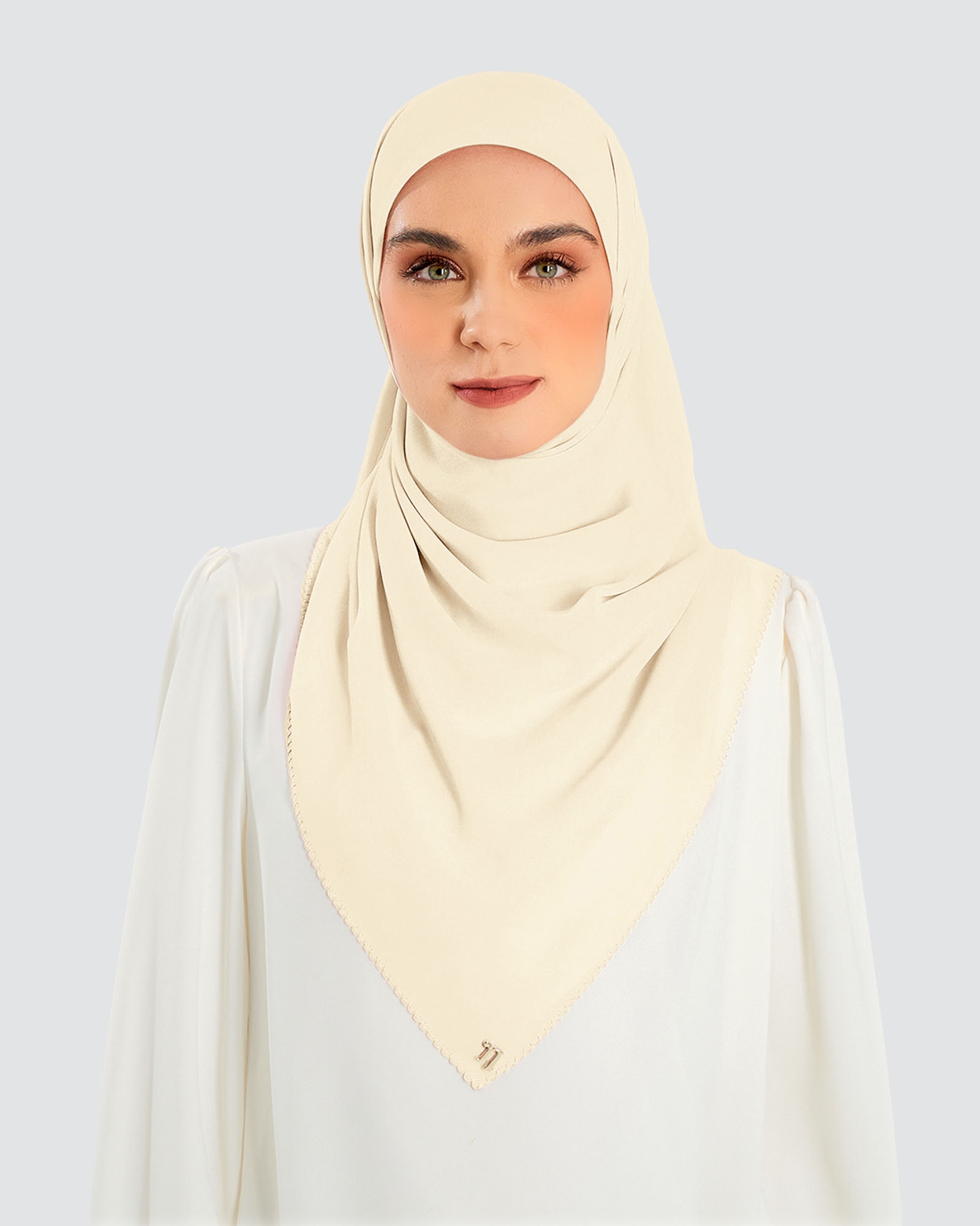 DELILAH CHIFFON SQUARE - CUSTARD