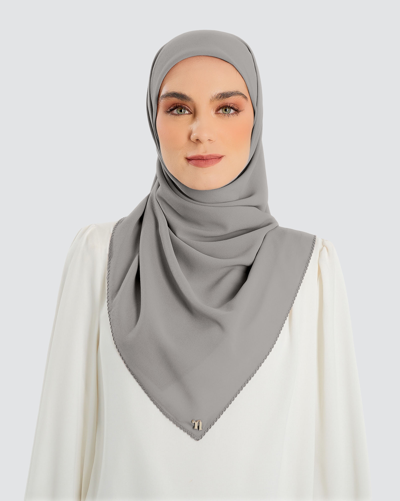 DELILAH CHIFFON SQUARE - SMOKESTONE