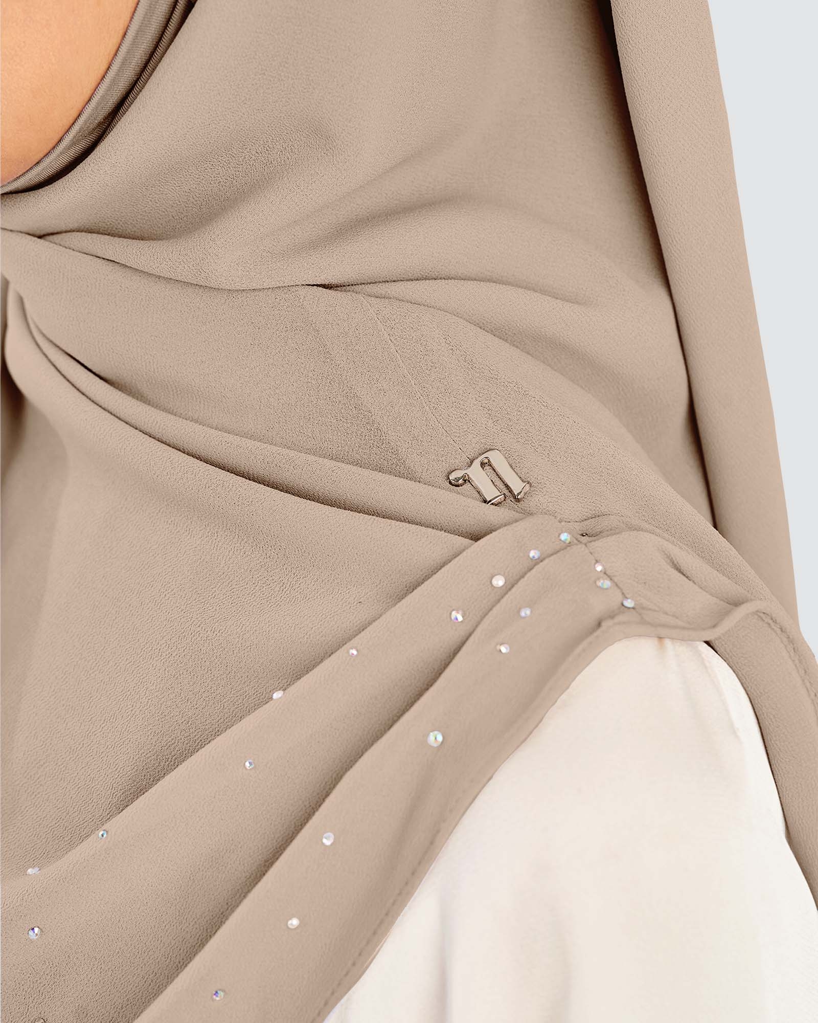 EASYON PLEATED CRYSTAL TWIST - CHESTNUT