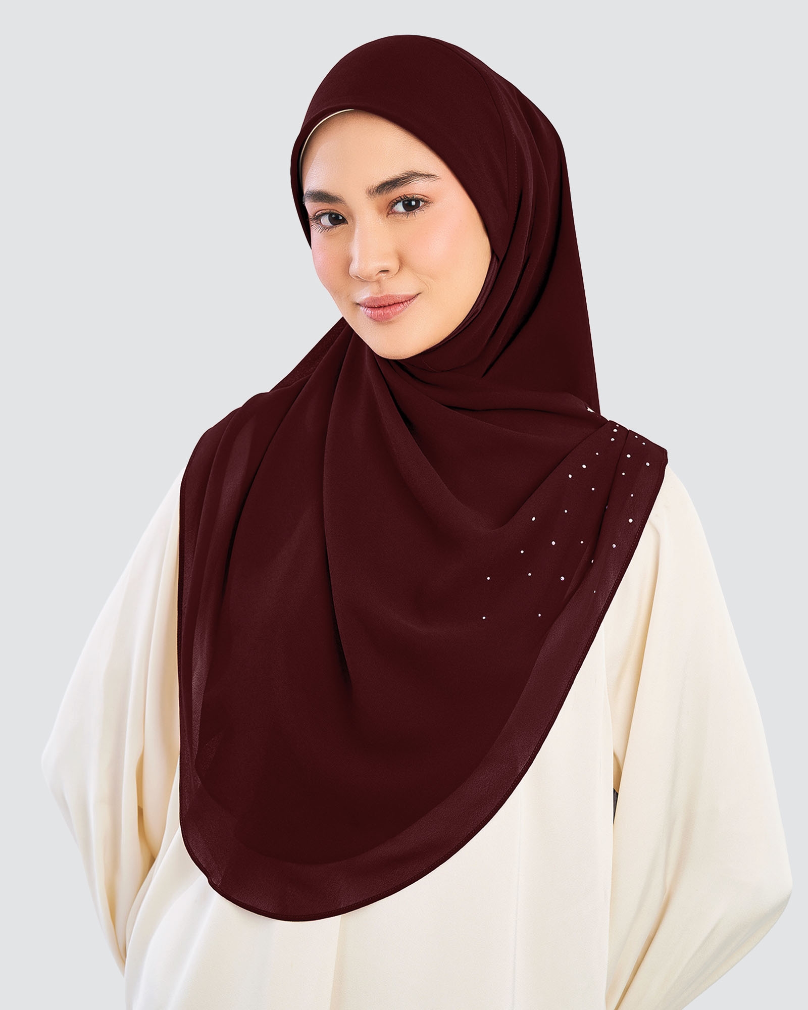 EASYON PLEATED CRYSTAL TWIST - DEEP PLUM