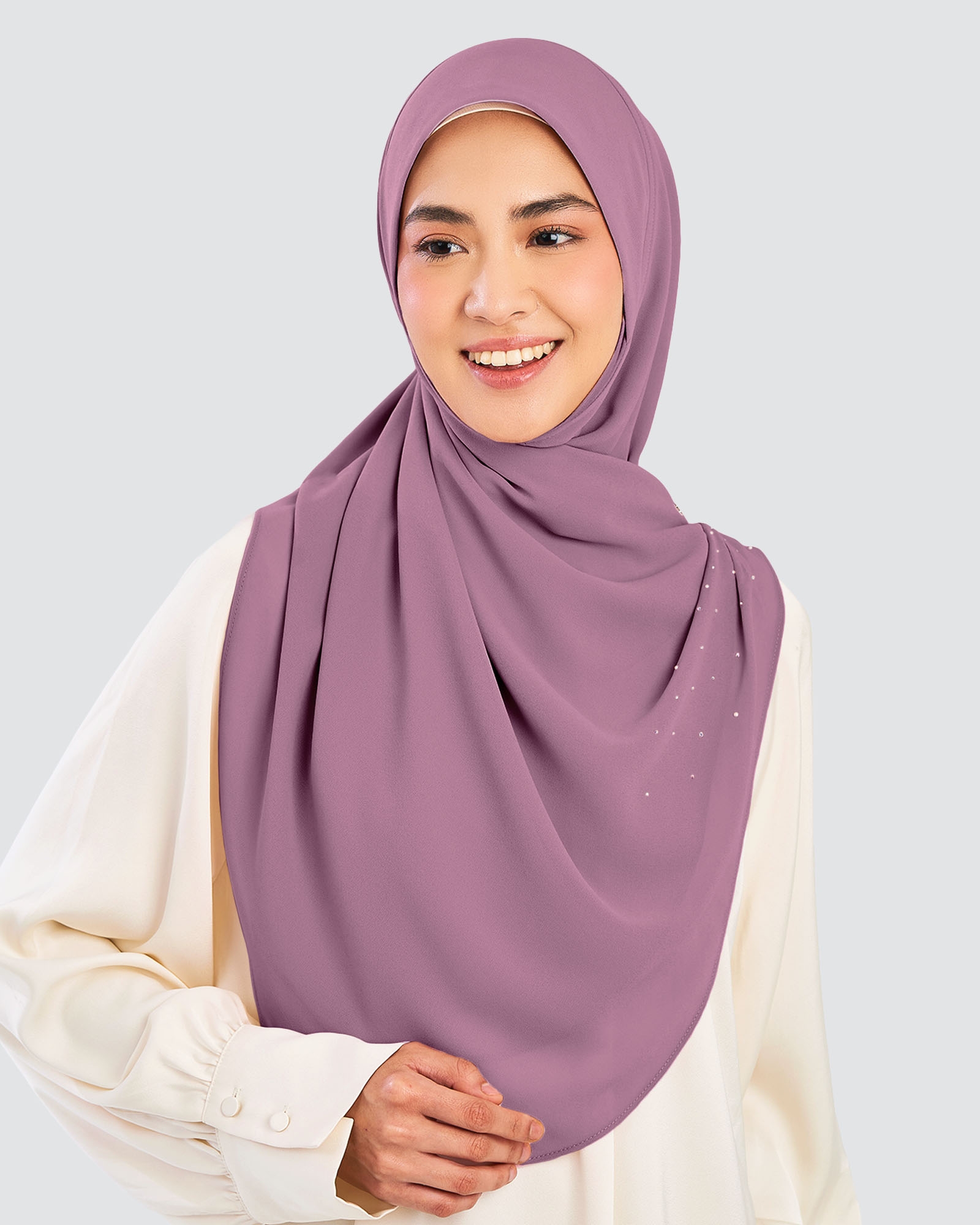 EASYON PLEATED CRYSTAL TWIST - SMOKEY GRAPE