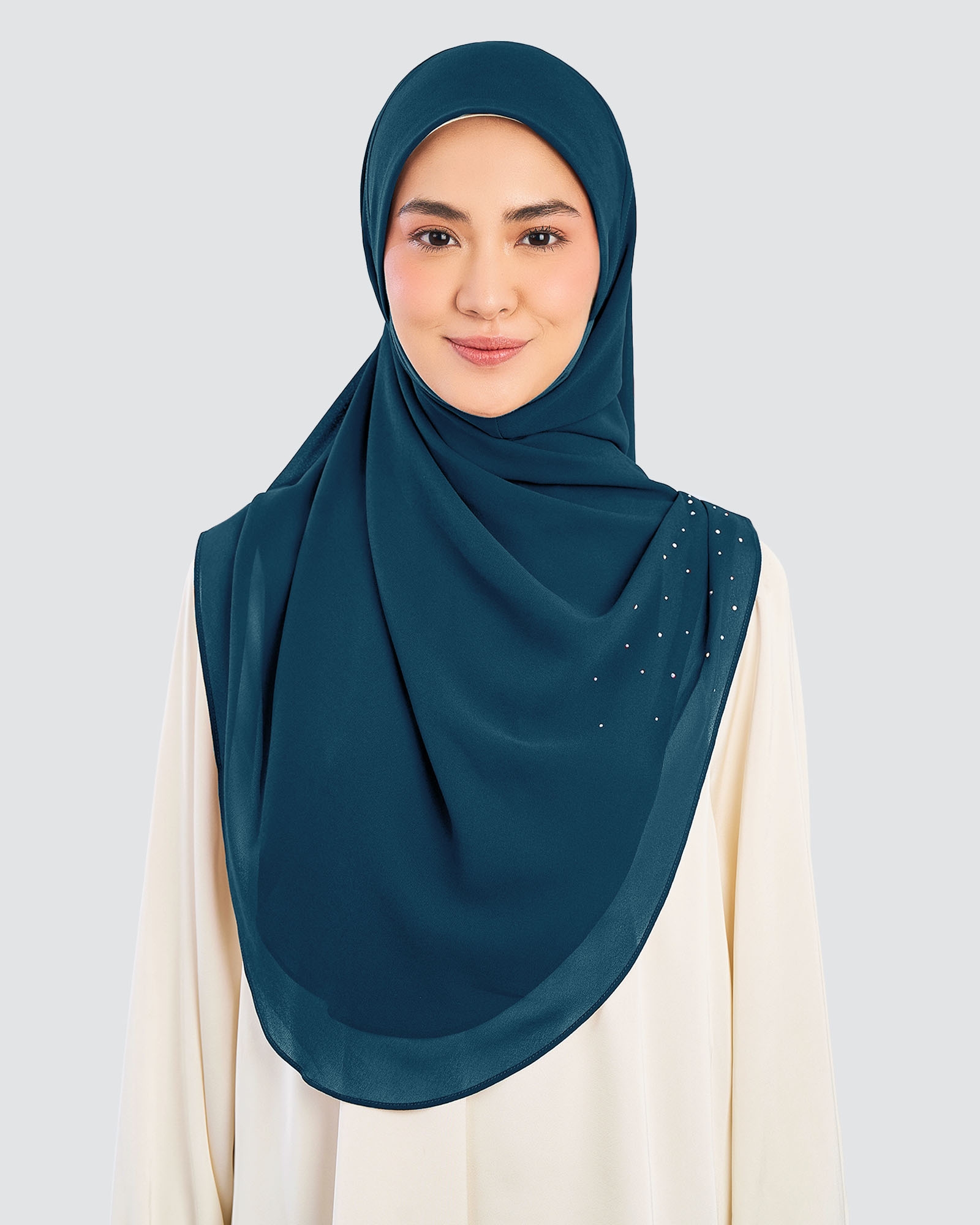 EASYON PLEATED CRYSTAL TWIST - TEAL BLUE