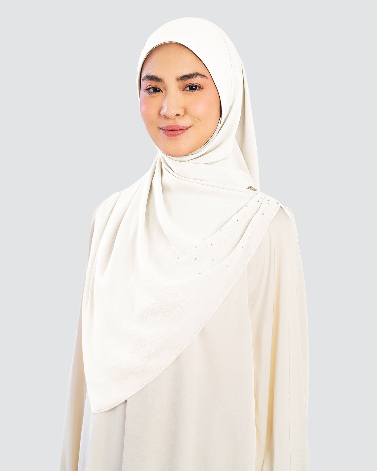 EASYON PLEATED CRYSTAL TWIST - WHITE