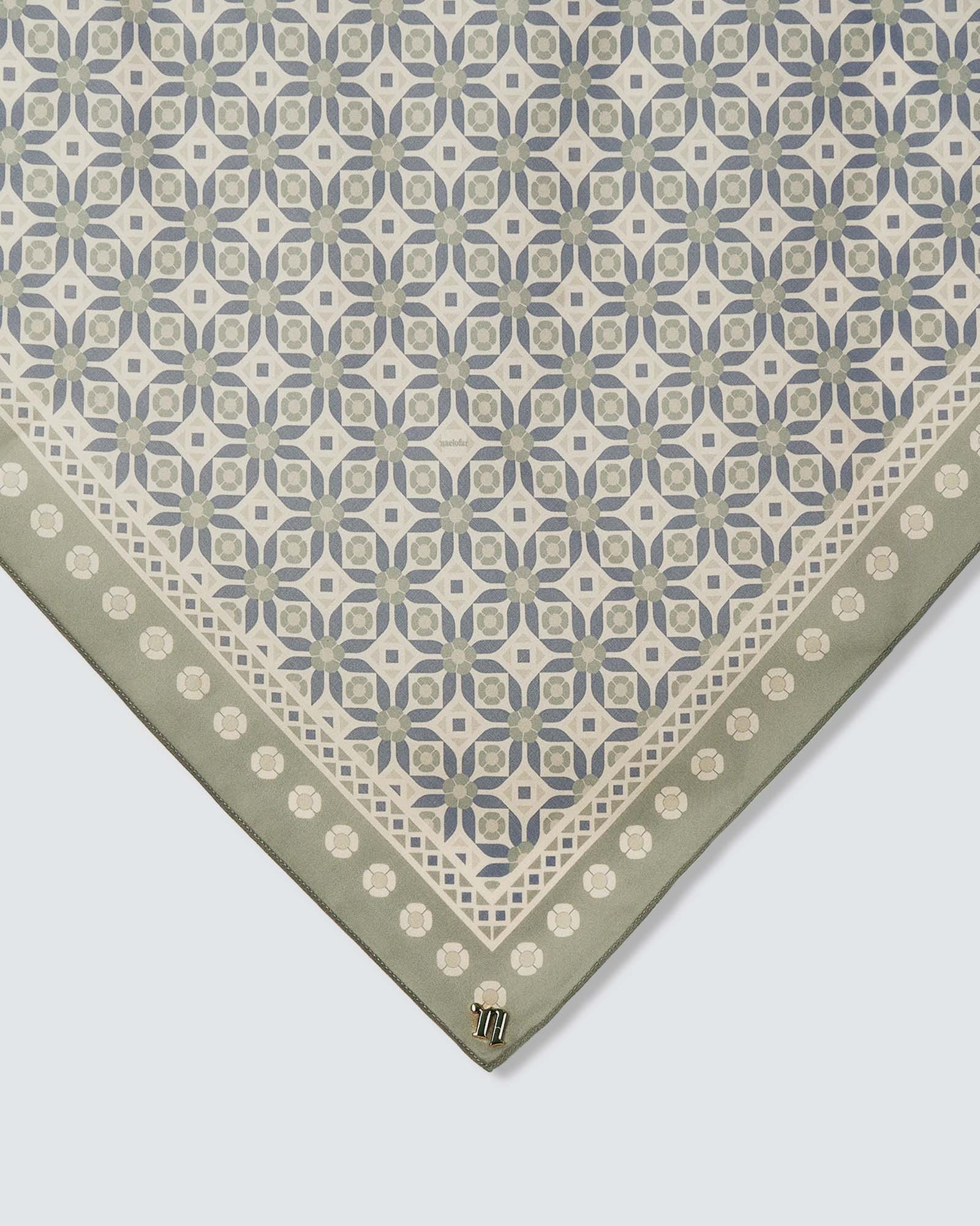 ECHO GEOMETRIC COTTON VOILE SQUARE - THYMES