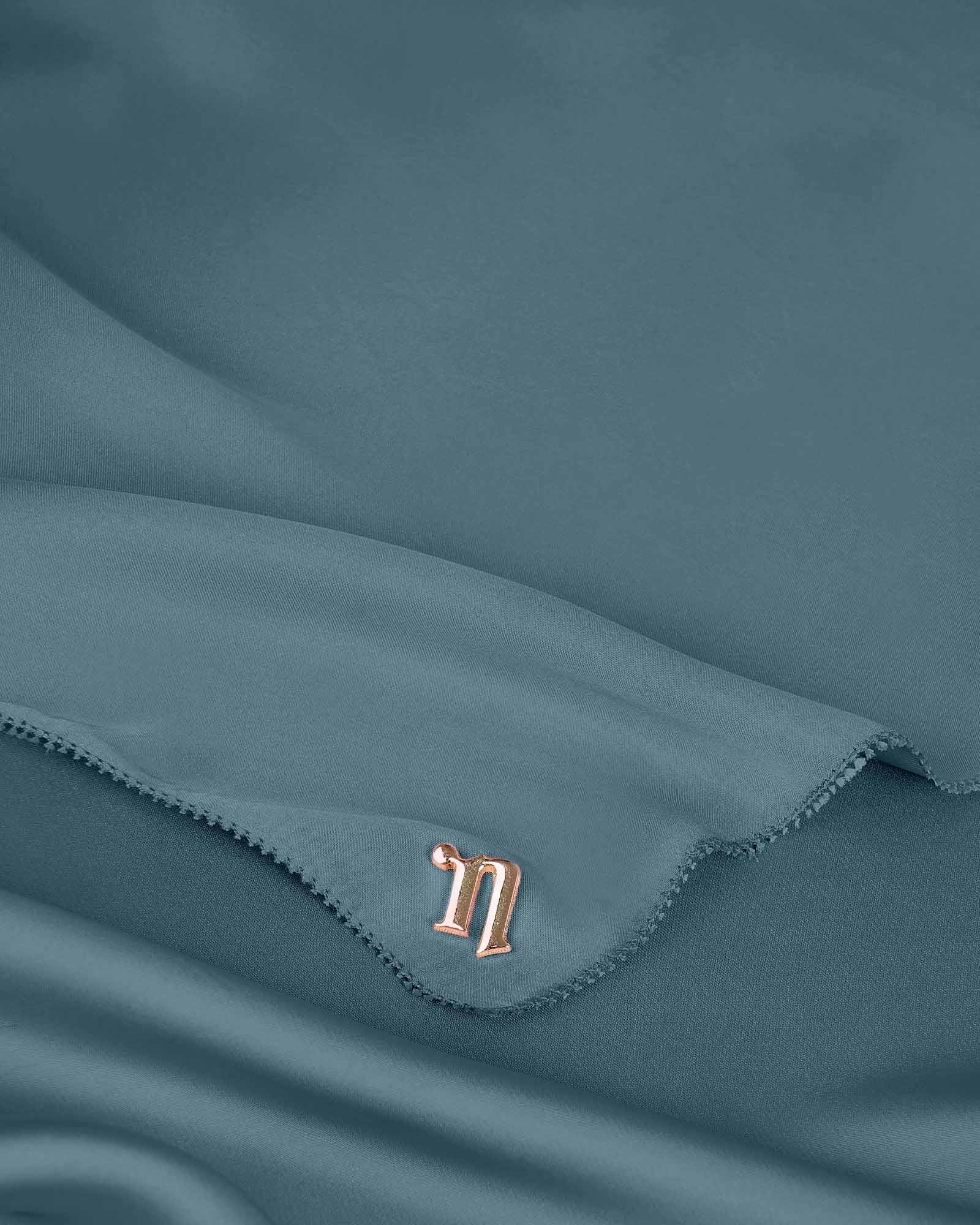 EILA SATIN SHAWL - DENIM