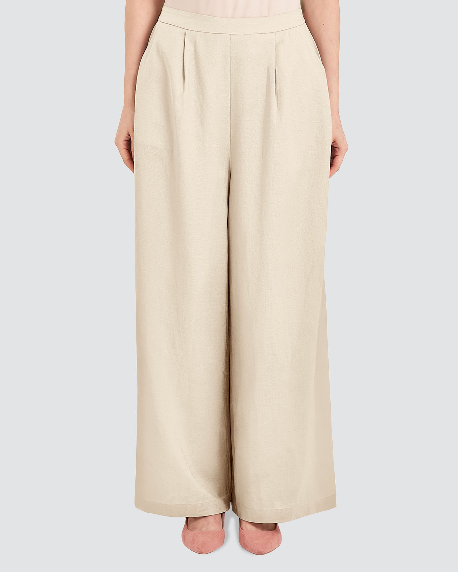 FAYE LINEN PANTS - ECRU