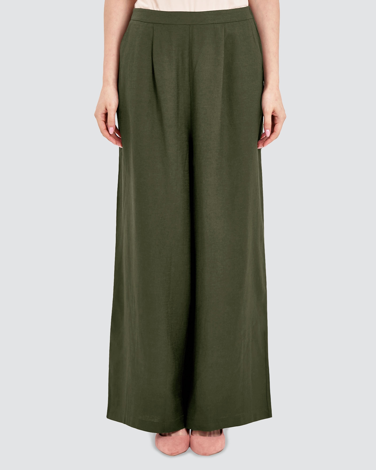 FAYE LINEN PANTS - PESTO
