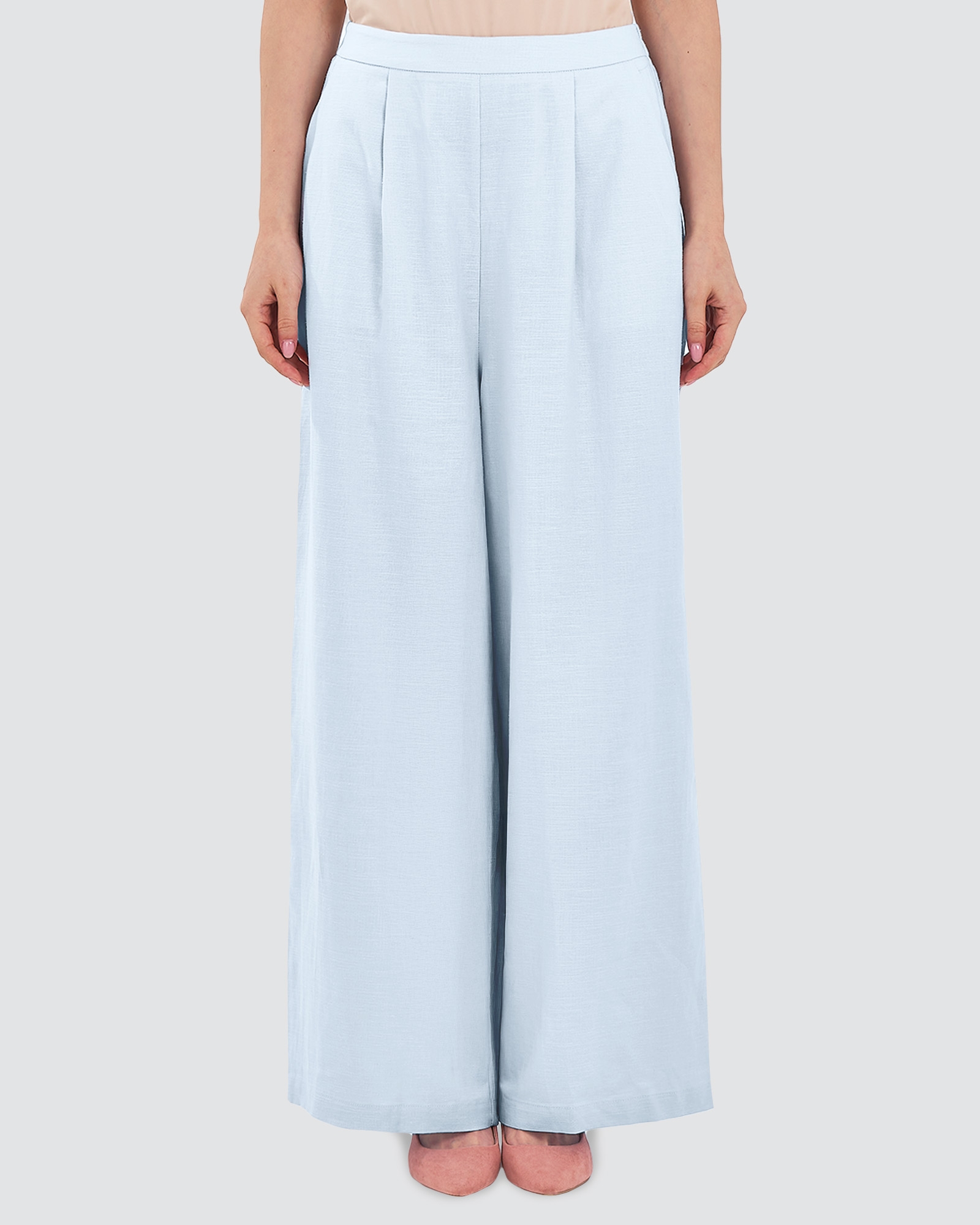 FAYE LINEN PANTS - SKY BLUE
