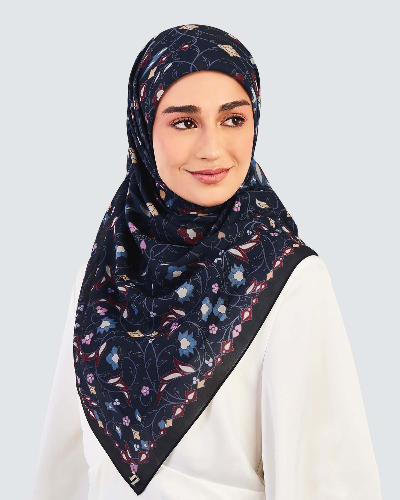 FREESIA COTTON VOILE SQUARE - DENIM