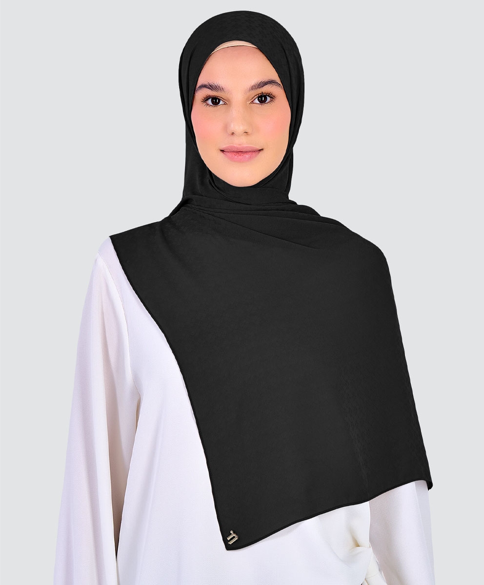 GAIA CHIFFON SHAWL - BLACK
