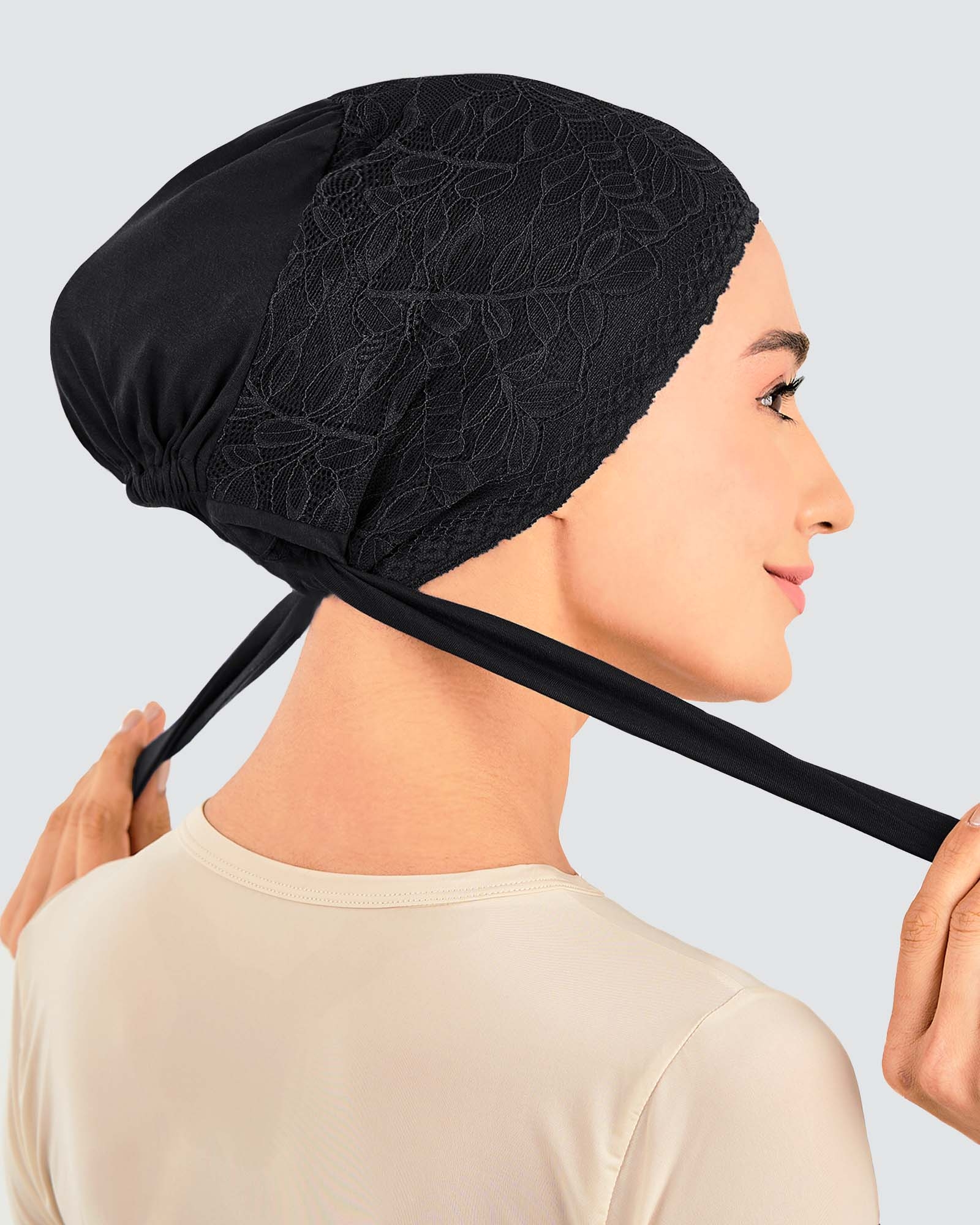 INNER TIE-BACK FLEUR LACE - BLACK