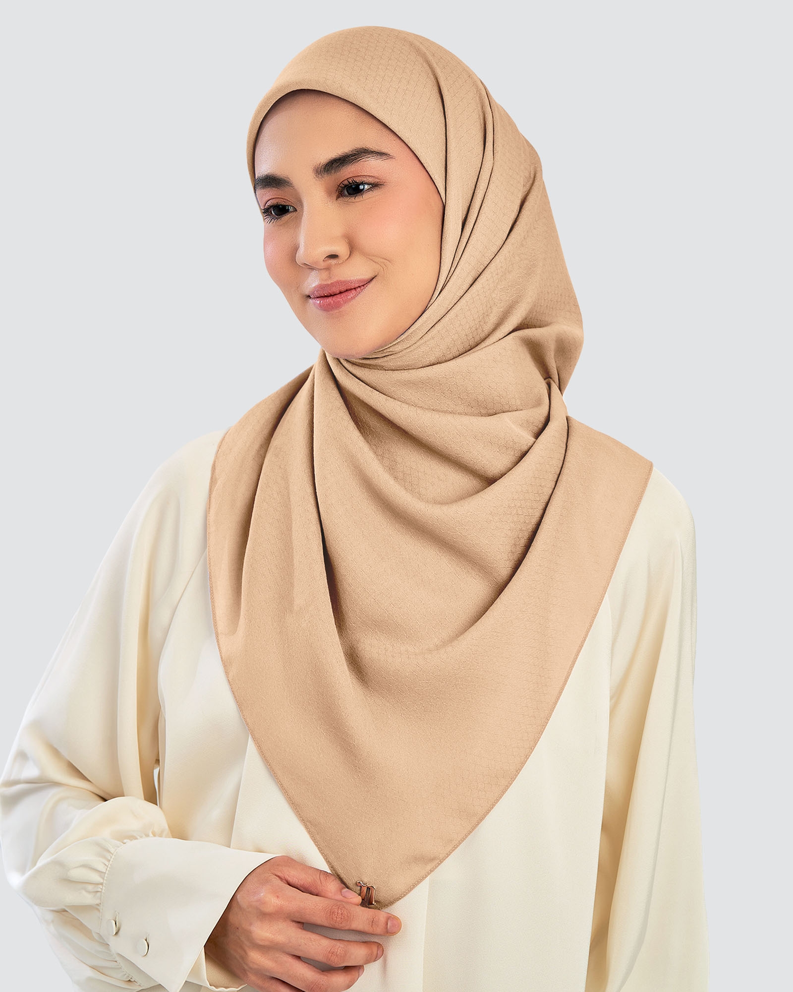 KAPAS COTTON VOILE SQUARE - WOOD