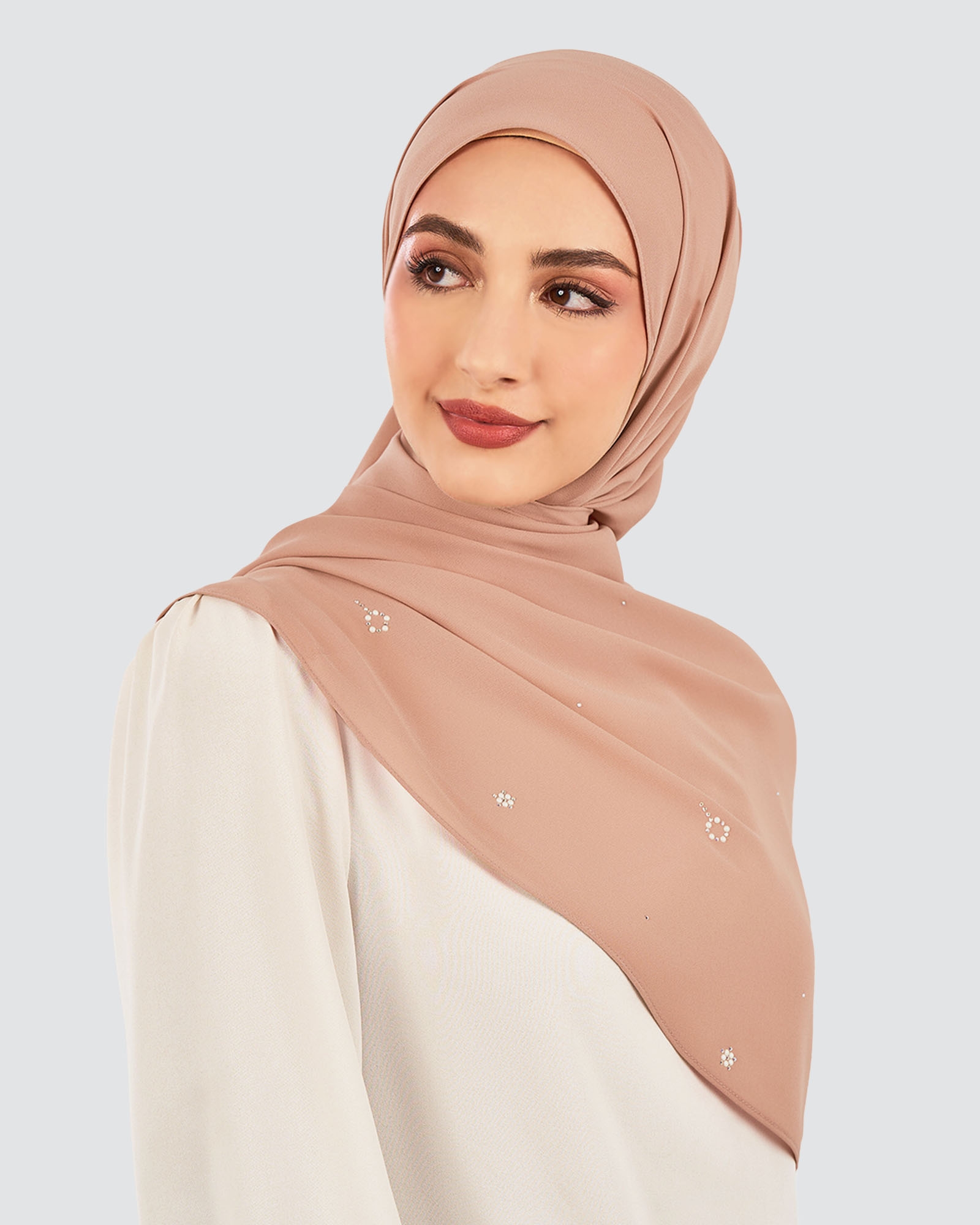 LADY GRACE CRYSTAL CHIFFON SHAWL - OLD ROSE