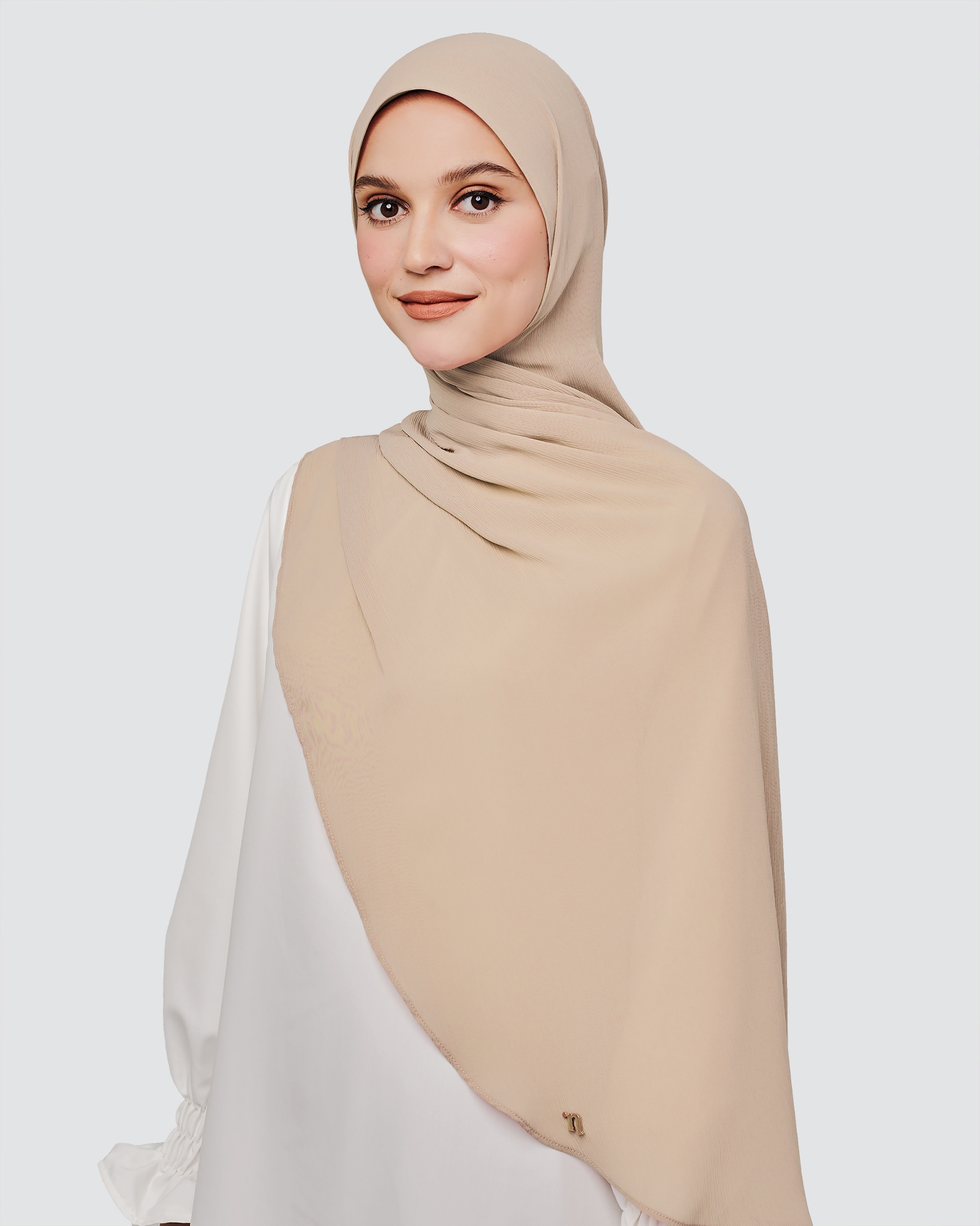LINIA LINE CHIFFON SHAWL - NUDE