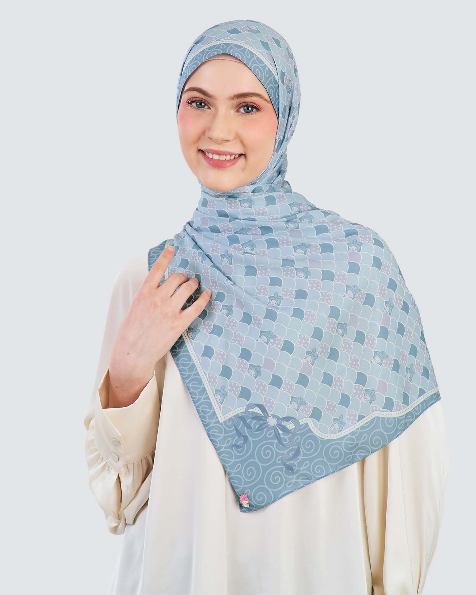 MY MELODY X NAELOFAR SHAWL - BLUEBELL