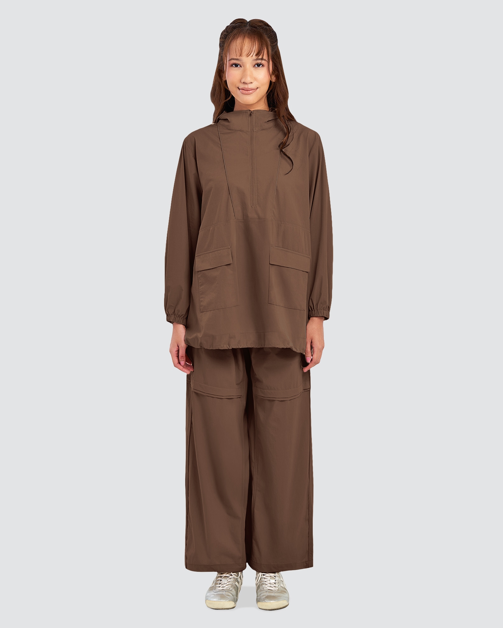 nPOWER DRAWSTRING PARKA - MOCHA