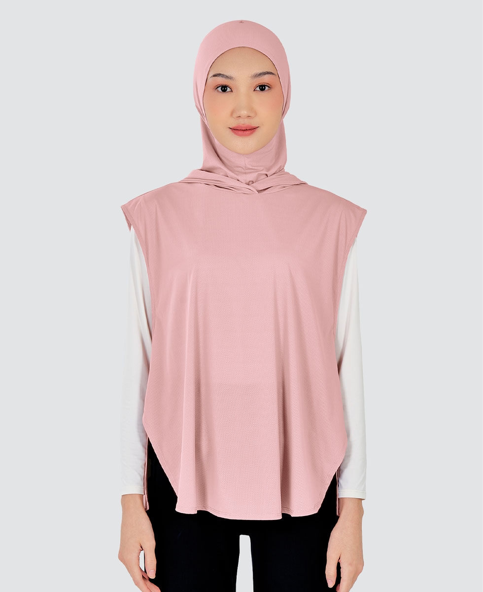 nPOWER HOODIE VEST HIJAB - ROSEWATER