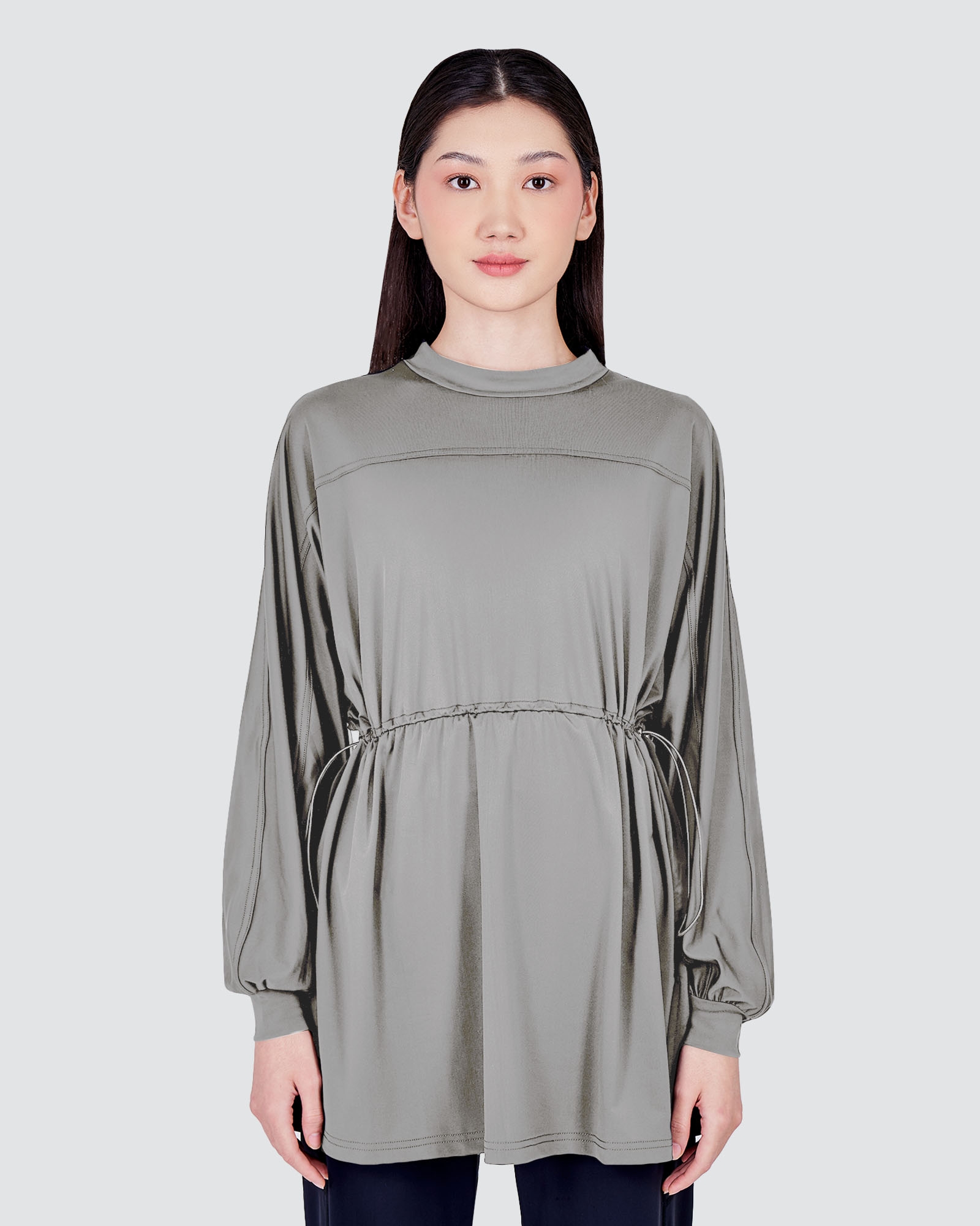 nPOWER MODEST SWIM DRAWSTRING TOP - TORNADO