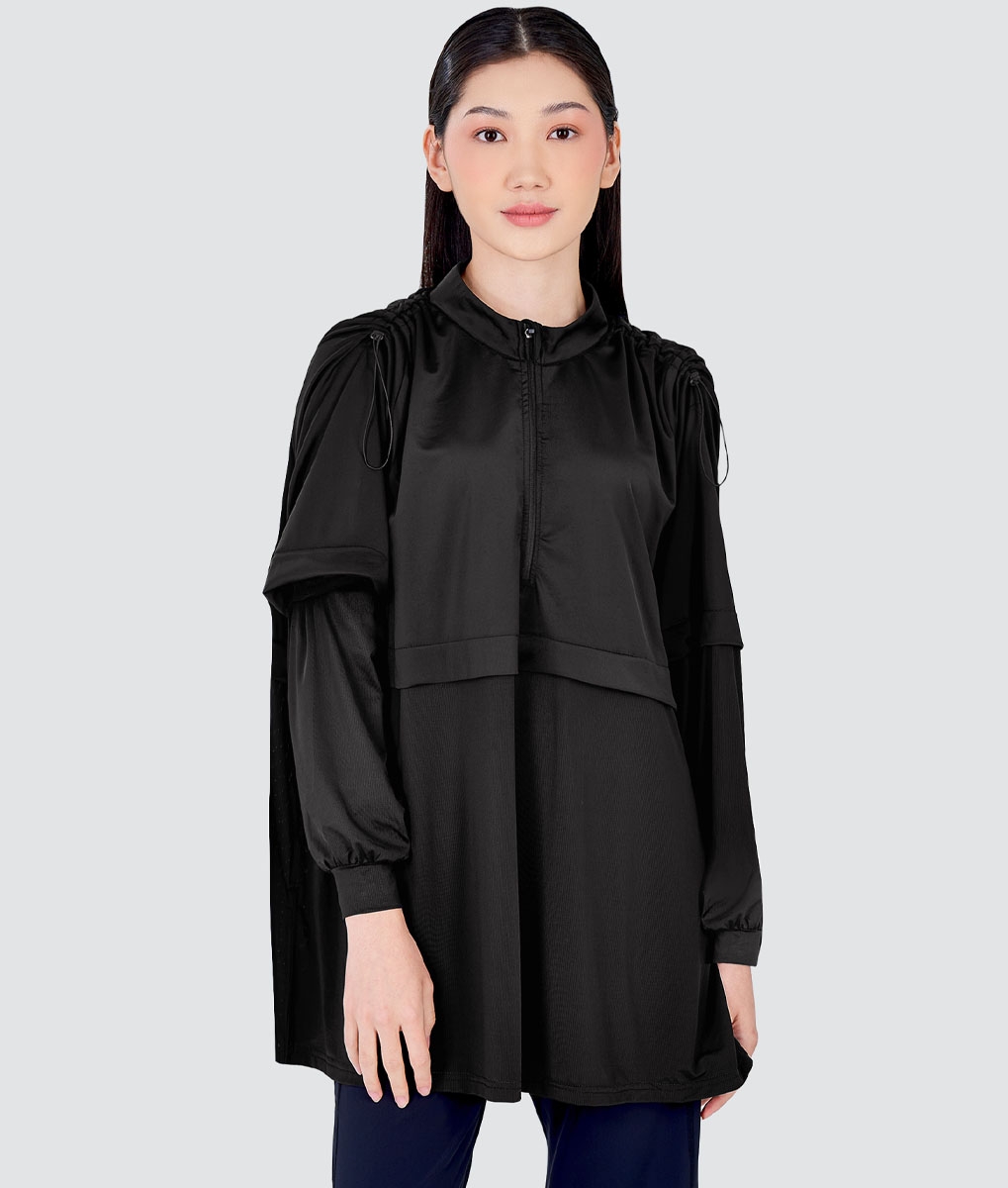 nPOWER MODEST SWIM ZIP TOP - METEORITE