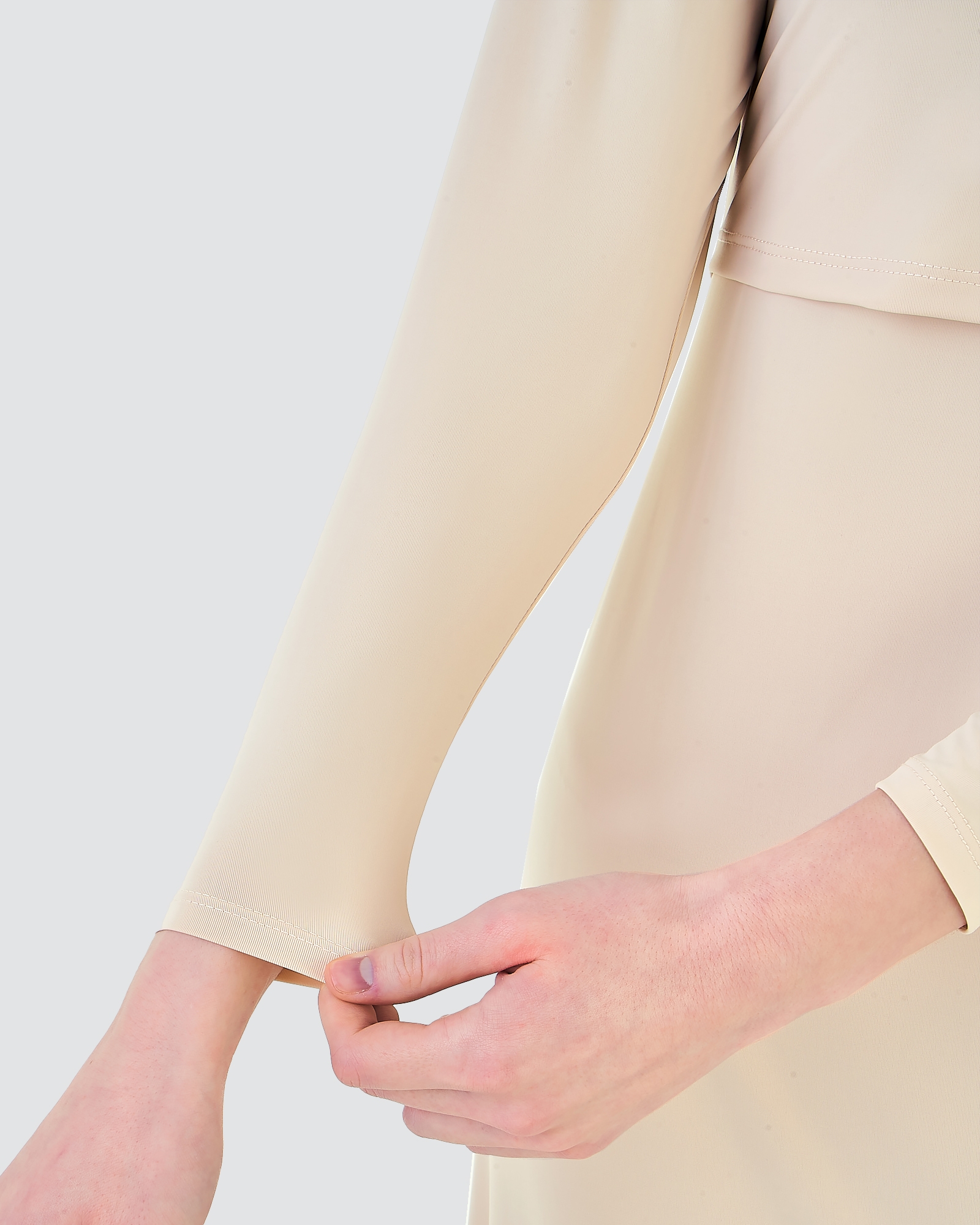 NWEAR CREW NECK LONG SLEEVE DRESS - WHEAT