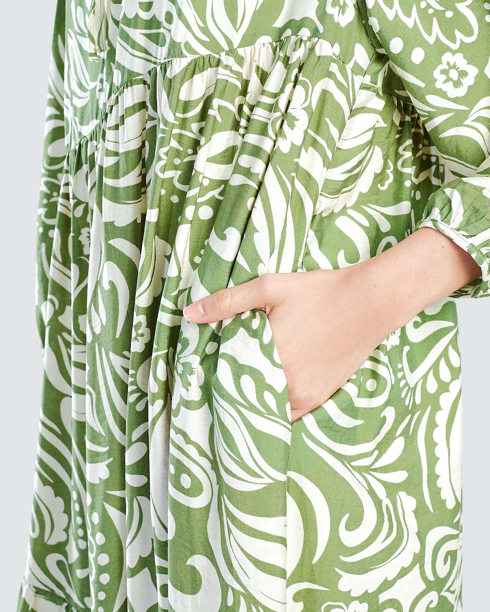 RAWA DRESS - FERN GREEN