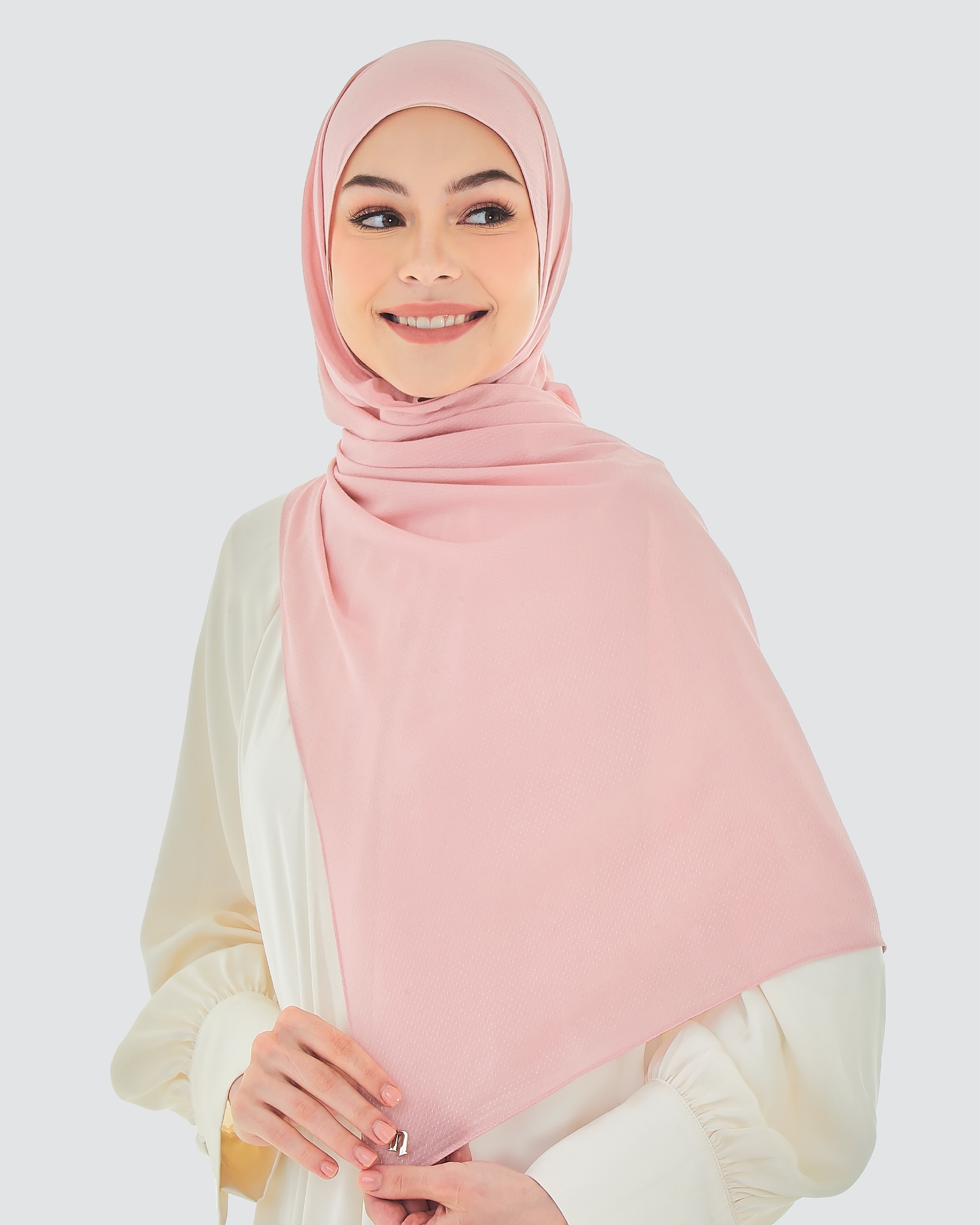 RANIA TEXTURED RAYON SHAWL - PINK GUAVA