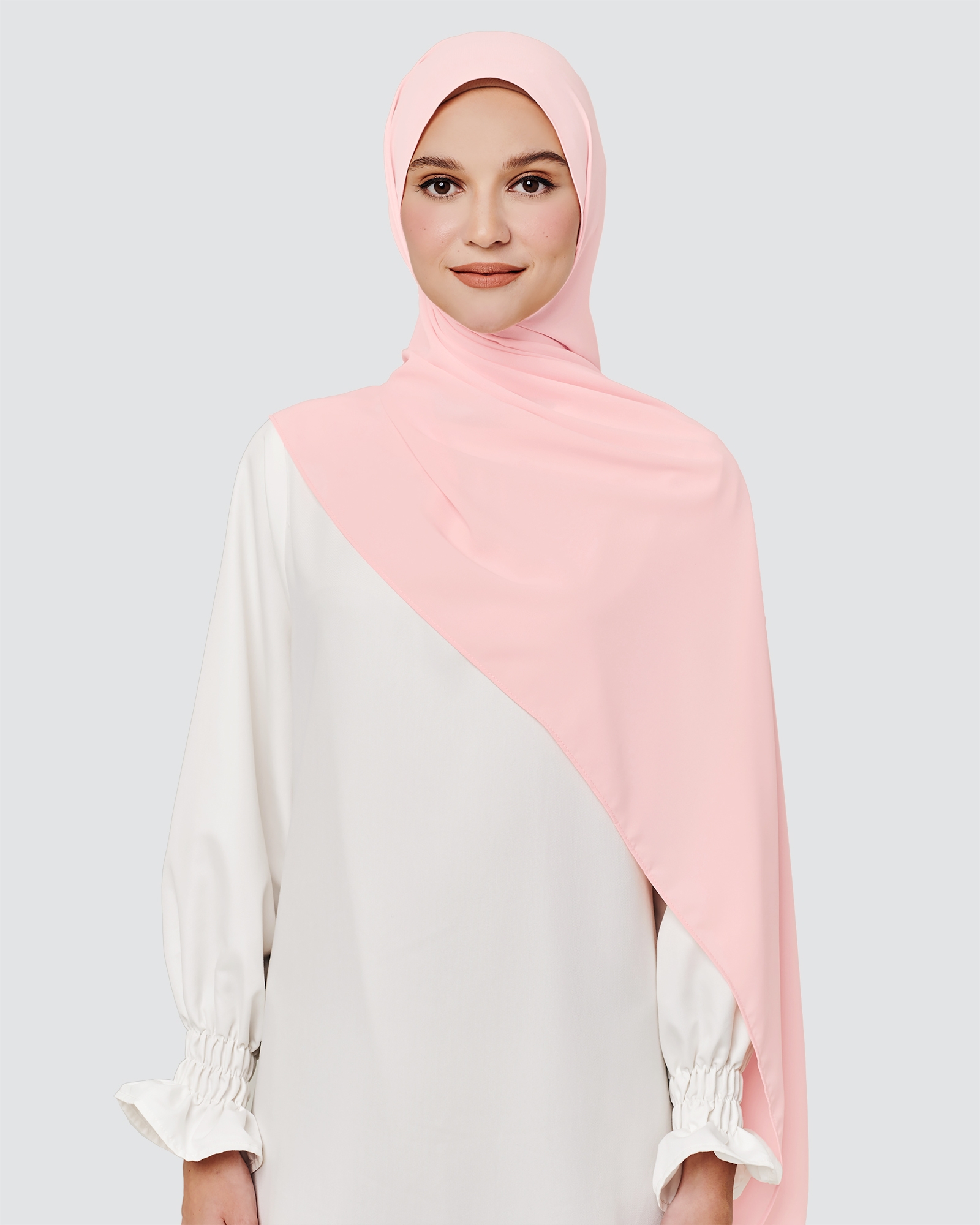 MAYA MATTE SATIN SHAWL - FLAMINGO