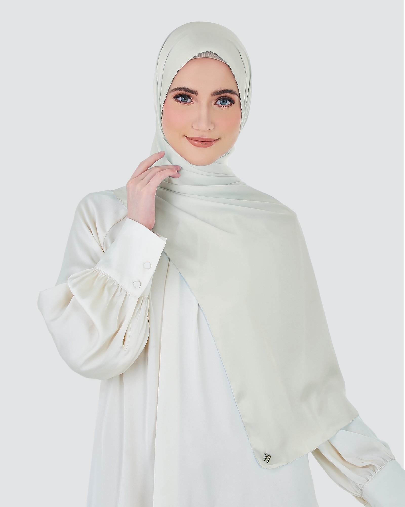 EILA SATIN SHAWL - DOVE