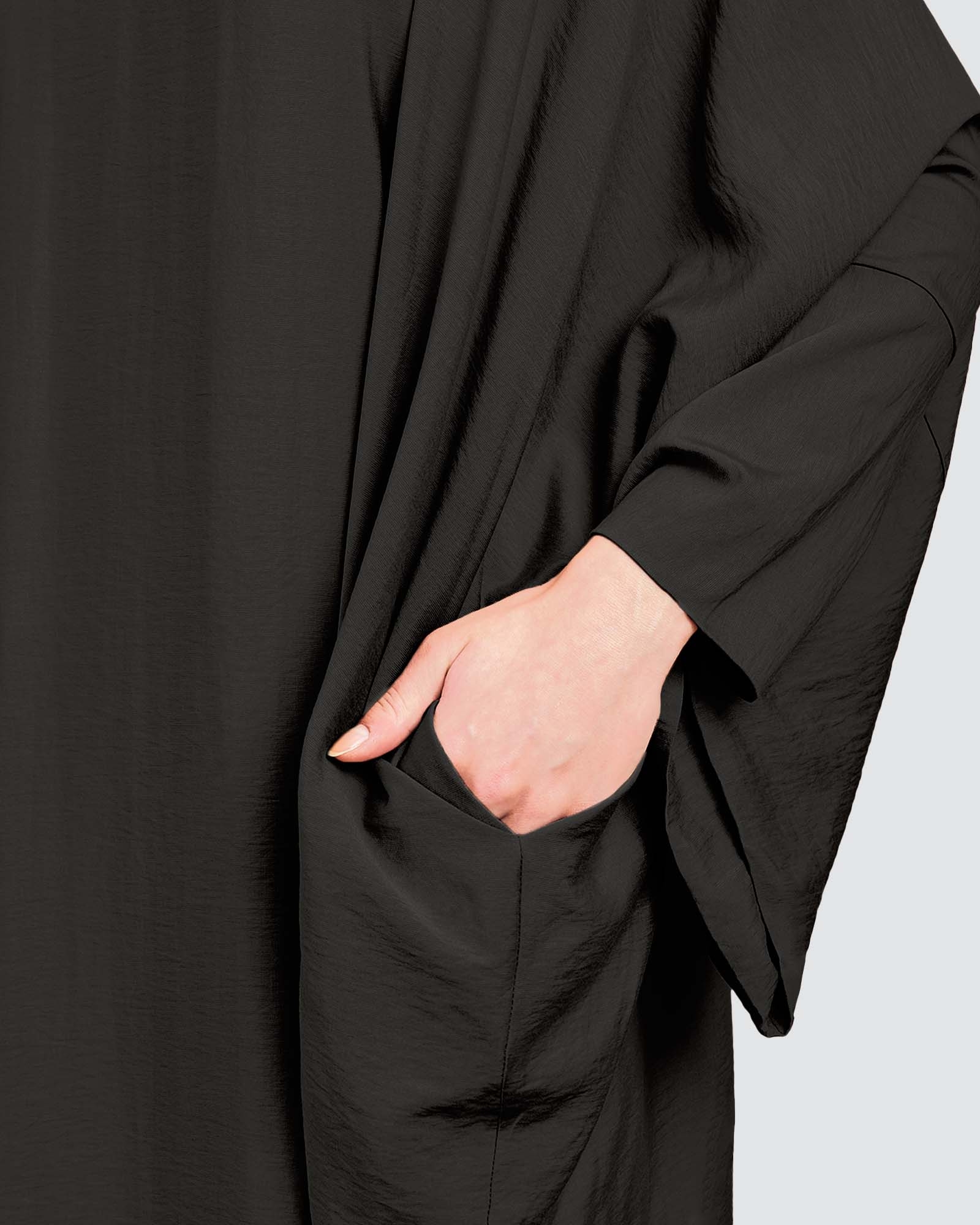 X-PRESS KAFTAN DRESS - JET BLACK