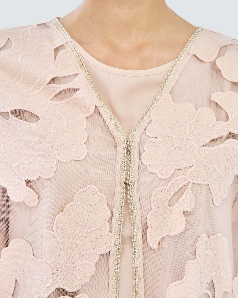 Image of AISHA LACE ABAYA AND SHAWL