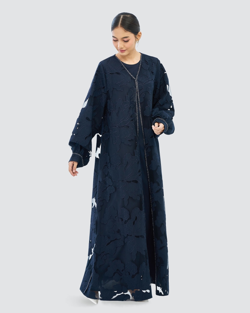Image of AISHA LACE ABAYA AND SHAWL