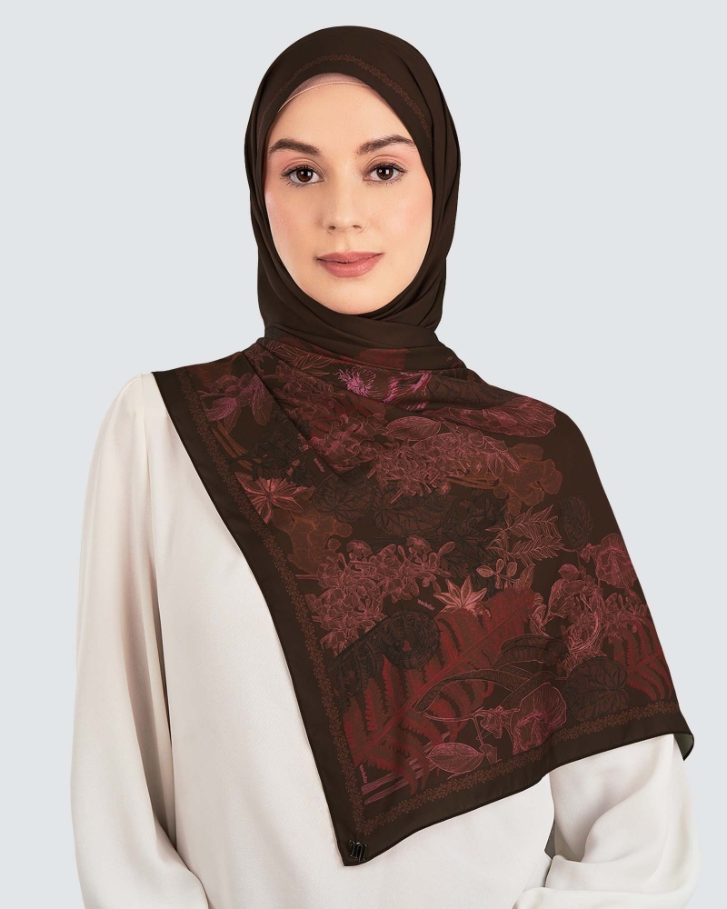 Image of AKAR MATTE SATIN SHAWL - BUNGA LAWANG