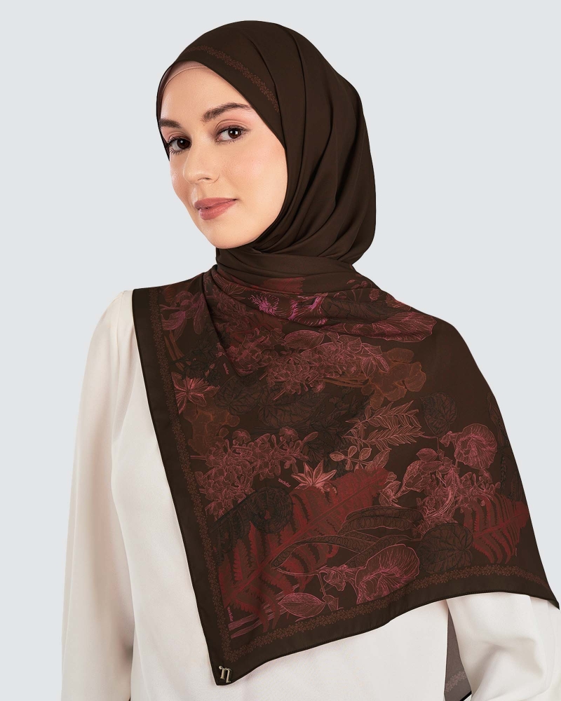 Image of AKAR MATTE SATIN SHAWL - BUNGA LAWANG