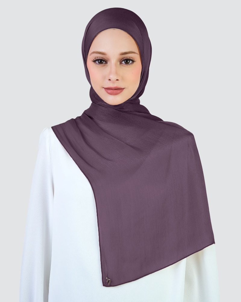 Image of ALAIA CHIFFON SHAWL - DUSTY PURPLE