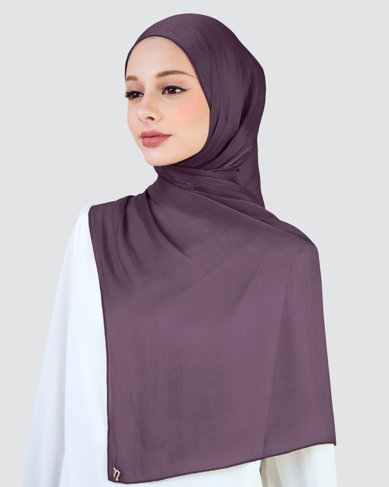 Image of ALAIA CHIFFON SHAWL - DUSTY PURPLE