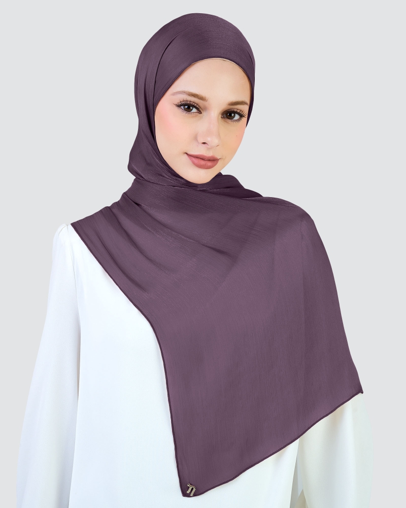 Image of ALAIA CHIFFON SHAWL - DUSTY PURPLE