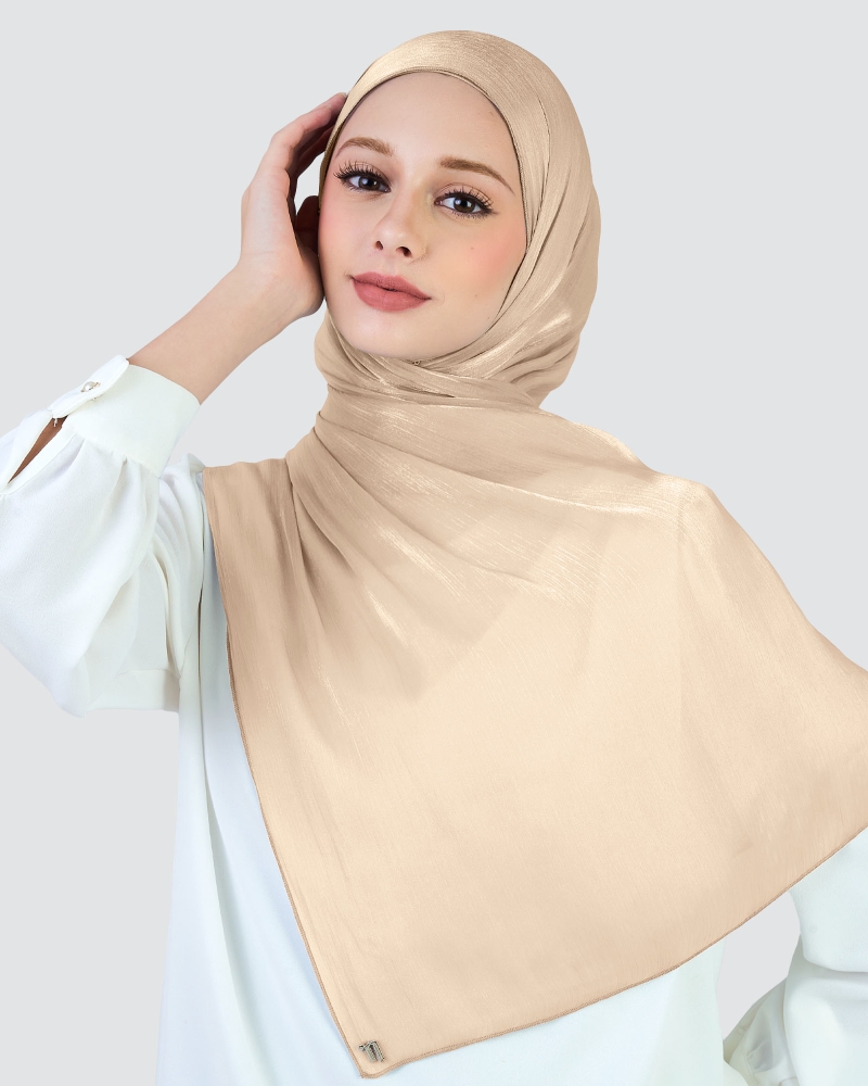 Image of ALAIA CHIFFON SHAWL - SAND