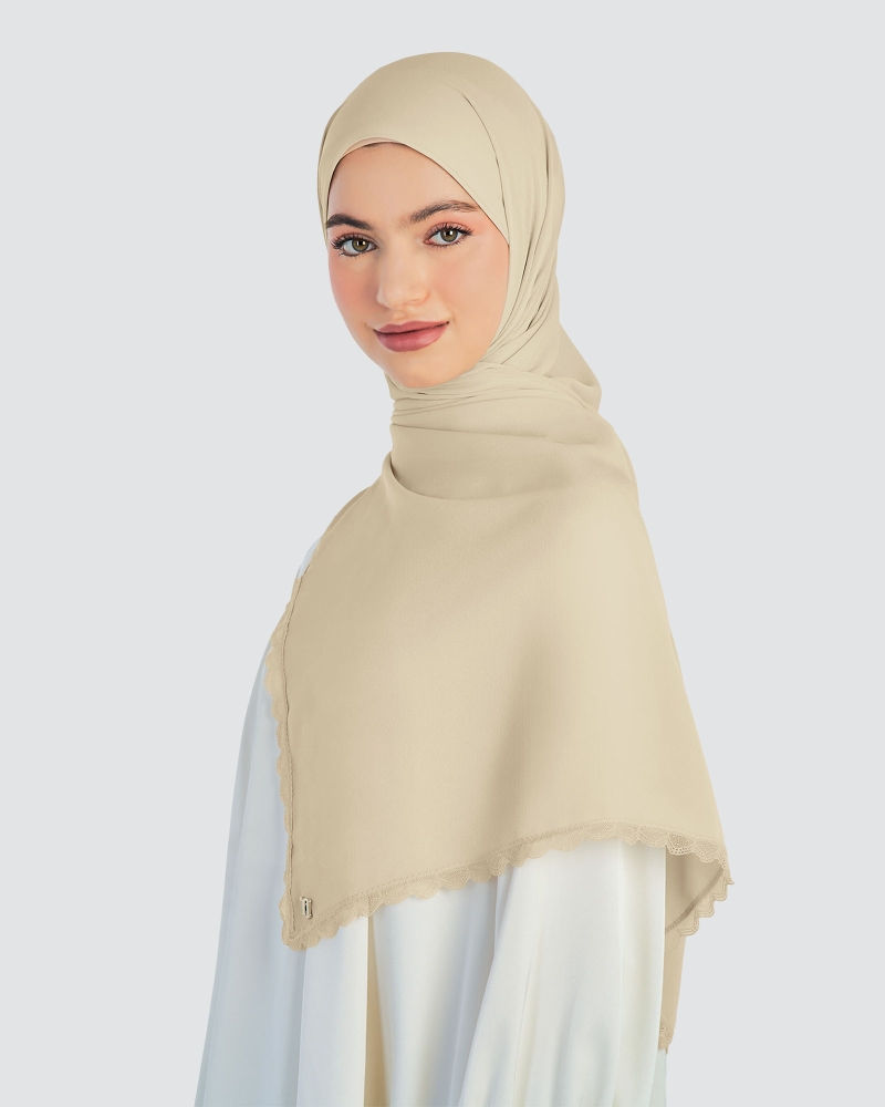 Image of ALINA LACE SHAWL - PEBBLE