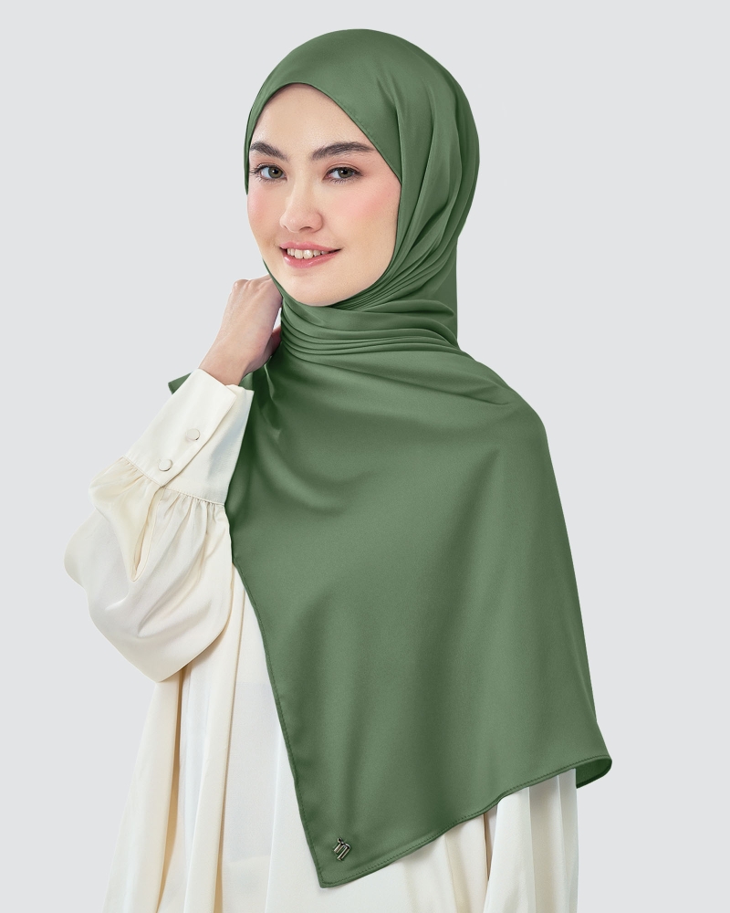 AMAYA SATIN SHAWL - DUSTY OLIVE