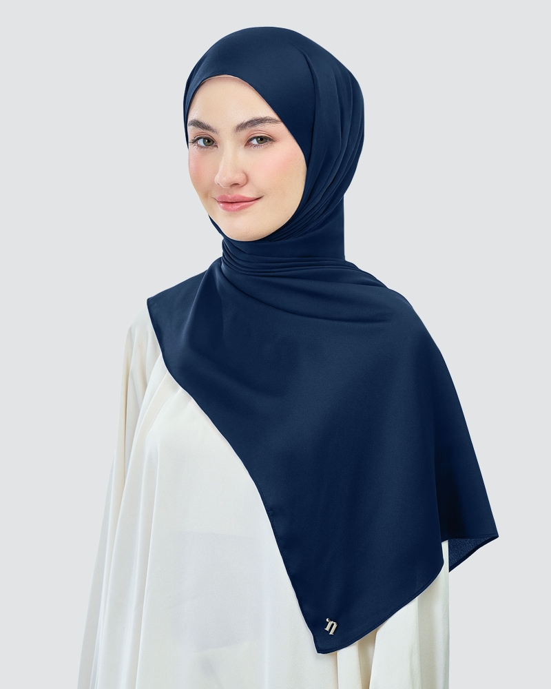 AMAYA SATIN SHAWL - MEDIEVAL BLUE