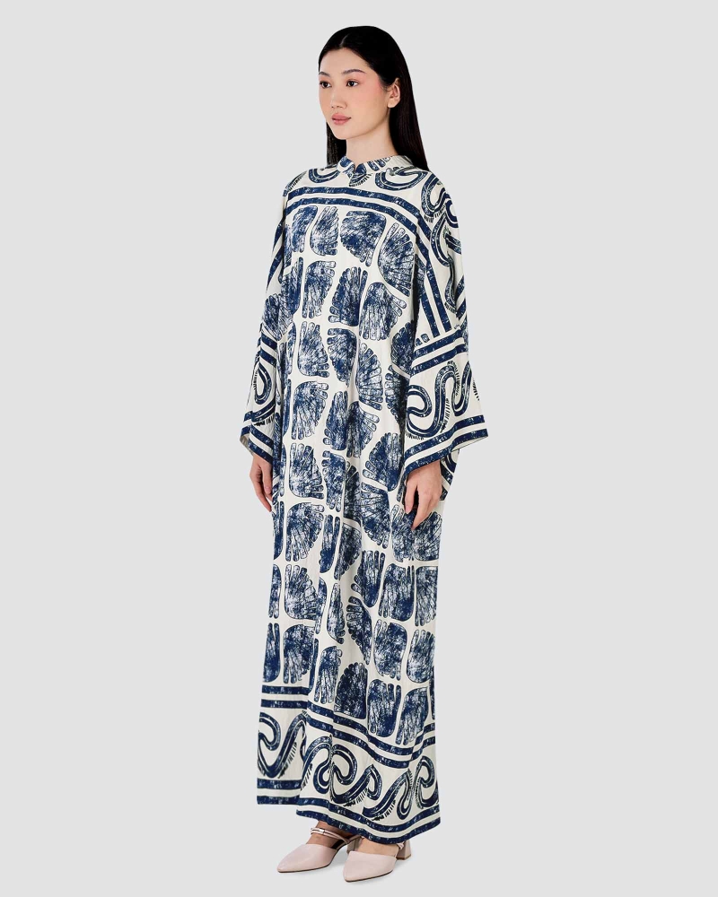 Image of BLUE CRUISE OVERSIZED KAFTAN DRESS - TIDE