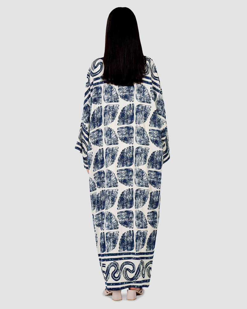 Image of BLUE CRUISE OVERSIZED KAFTAN DRESS - TIDE