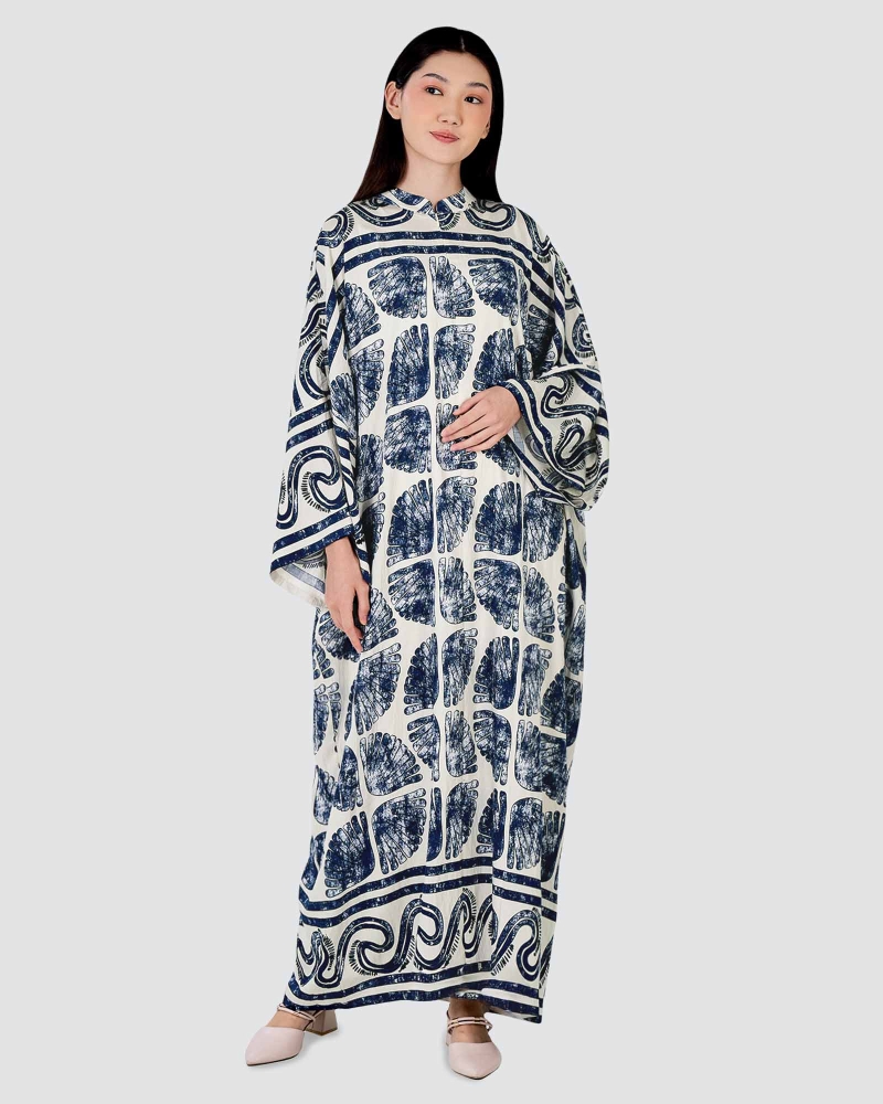 Image of BLUE CRUISE OVERSIZED KAFTAN DRESS - TIDE
