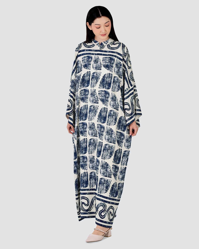 Image of BLUE CRUISE OVERSIZED KAFTAN DRESS - TIDE